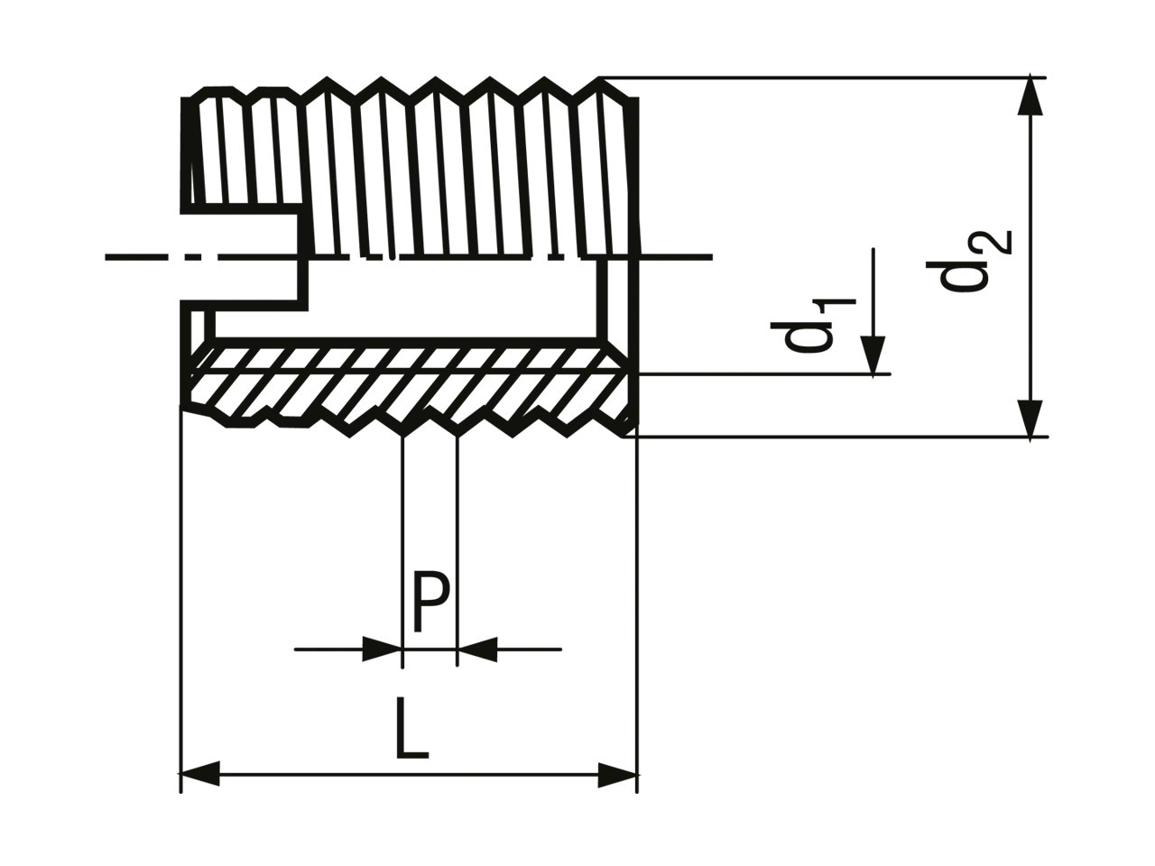 Ensat® S 302 - Gewindeeinsätze selbstschneidend mit Schneidschlitz Edelstahl INOX A1