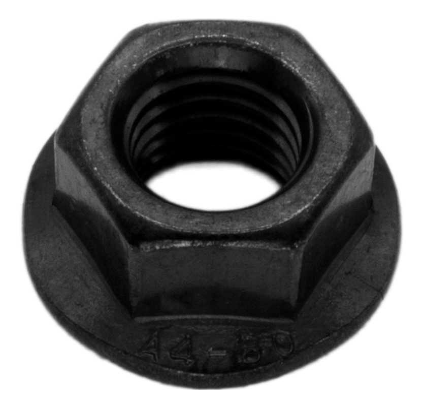 Flanschmuttern schwarz Edelstahl A4 DIN 6923 - liegend